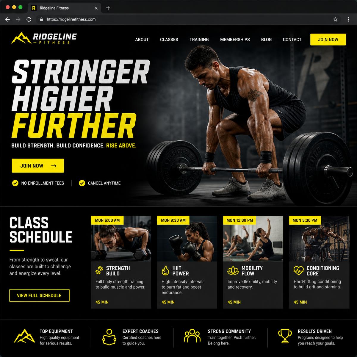 Ridgeline Fitness — Web Design